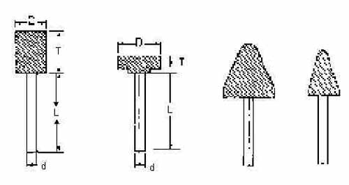 WHEEL MOUNTED SHAPE-W, 19X19X40MM SHAFT DIAM 6MM