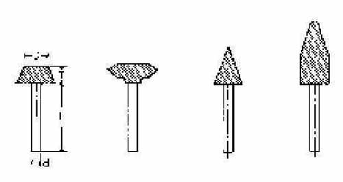 WHEEL MOUNTED SHAPE-AJ1, 19X25X40MM SHAFT DIAM 6MM