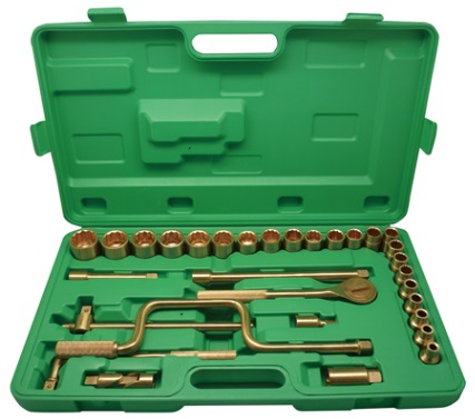 SOCKET WRENCH SET BERYLLIUM, COPPER NONSPARK 12.7MM 8-32MM