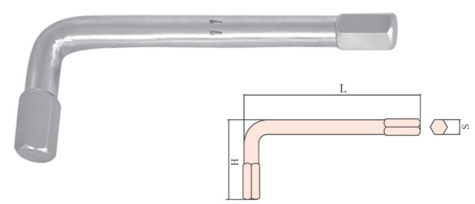 WRENCH ALLEN HEXAGON, STAINLESS STEEL 2MM