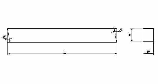 TOOL BIT RECTANGULAR FLAT HSS, 8X16X200MM