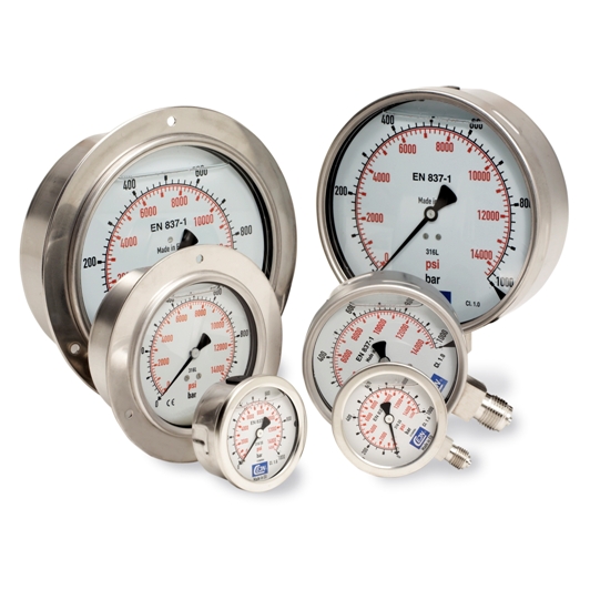 GAUGE PRESSURE GLYCERIN BOTTOM, 0-1000BAR 150MM G1/2" MALE