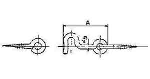 GATE HOOK & EYE BRASS 65X3.5MM