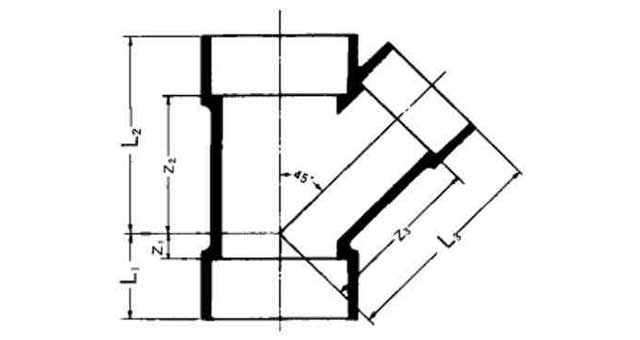 Y-PIECE PVC 45DEG FOR DRAIN, SIZE 40