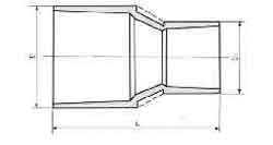 SOCKET PVC FOR WATER SUPPLY, SIZE 150X100