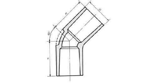 ELBOW PVC 45DEG, FOR WATER SUPPLY SIZE 13