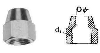 NUT FLARED BRASS, 1/4" X UNF7/16 20THREAD