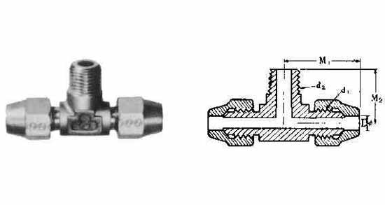 TEE FLARED MALE END BRASS, 1/2"XPT3/8