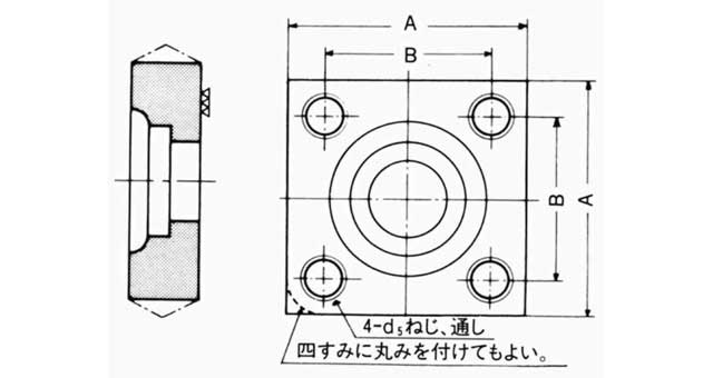 FLANGE SQUARE PIPE WELDING, SOCKET HEAD CAP SCREW SSB 80MM