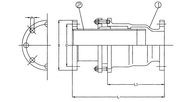 EXPANSION JOINT SLEEV TYPE, DUCTILE IRON 5KG 350MM L465MM