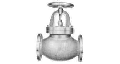 GLOBE VALVE SCREW DOWN CHECK, C-IRON FLANGED F7353 5KG-50MM