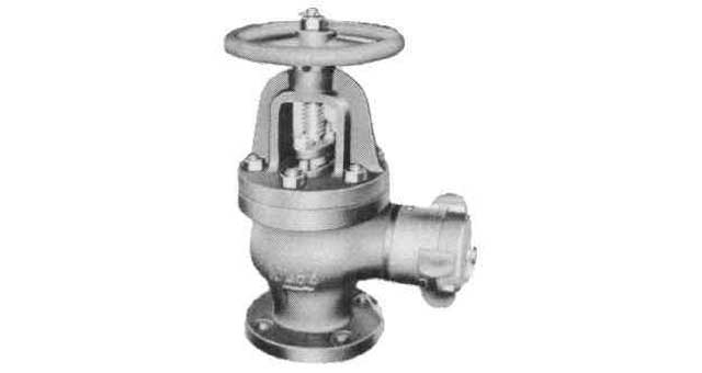 ANGLE HOSE VALVE CAST-IRON, FLANGE&COUPLING F7333 10K-65MM