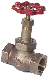 VALVE GLOBE DIN BRONZE PN32, BSP FEMALE THREADED 1-1/4"