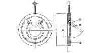 VALVE CHECK SWING BRONZE DIN, WAFER SHORT PN16 #4022 450MM