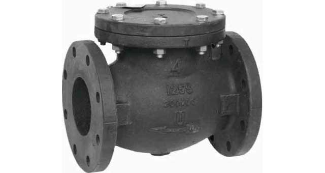 CHECK VALVE ANSI 125 CAST IRON, FLANGED SWING TYPE #1803 10"