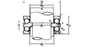 BALL BEARING DOUBLE THRUST, WITH FLAT SEAT NO.52202