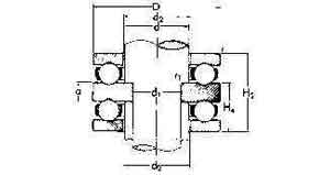 BALL BEARING DOUBLE THRUST, WITH FLAT SEAT NO.52324