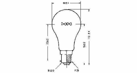 LAMP NAVIGATION B-22, 110-115V 60W