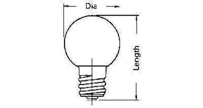 LAMP PILOT GLOBULAR CLEAR E-12, 110V 10W 25X40MM