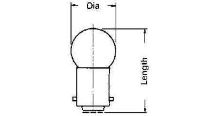 LAMP PILOT GLOBULAR CLEAR, BA-15D 24V 20W 19X35MM