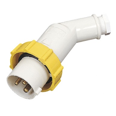 PLUG OFFSET WATERTIGHT IEC, 2P+E AC100-130V YELLOW PI2-2B