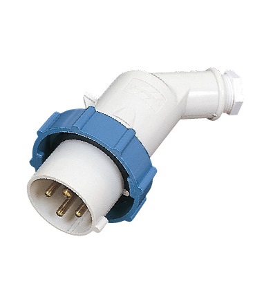 PLUG OFFSET WATERTIGHT IEC, 3P+E AC200-250V BLUE PI2-3B