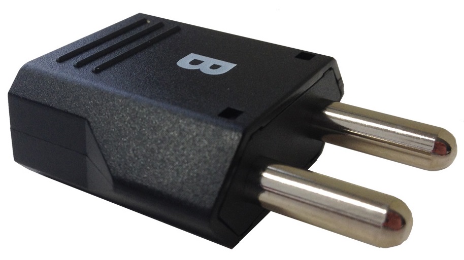 ADAPTOR 2-ROUND PIN (B) PLUG &, 2 PIN (A/C/SE) RECEPTACLE