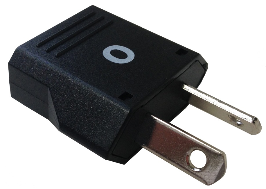 ADAPTOR 2-FLAT PIN (O) PLUG &, 2 PIN (A/B/C/SE) RECEPTACLE