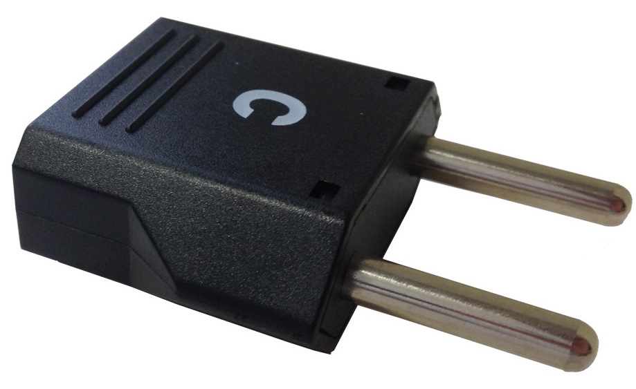 ADAPTOR 2-ROUND PIN (C) PLUG &, 2 PIN (A/B/SE) RECEPTACLE