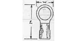 TERMINAL LUG INSULATED EYELET, 2MM2 HOLE DIA 4MM BLUE