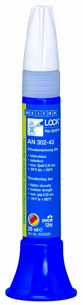 ADHESIVE THREAD LOCKING HIGHER, VISCOSITY WEICON AN302-43 20ML