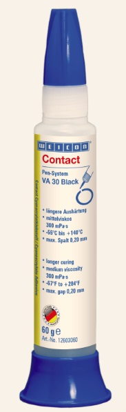 ADHESIVE CONTACT CYANOACRYLATE, WEICON VA 30 BLACK 60GRM