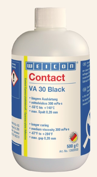 ADHESIVE CONTACT CYANOACRYLATE, WEICON VA 30 BLACK 500GRM