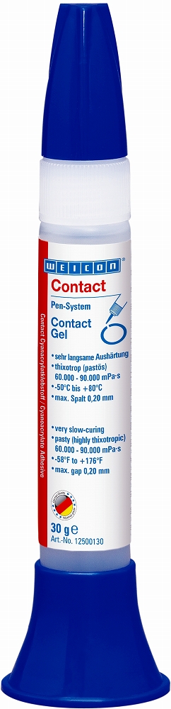 ADHESIVE CONTACT CYANOACRYLATE, WEICON CONTACT GEL 30GRM