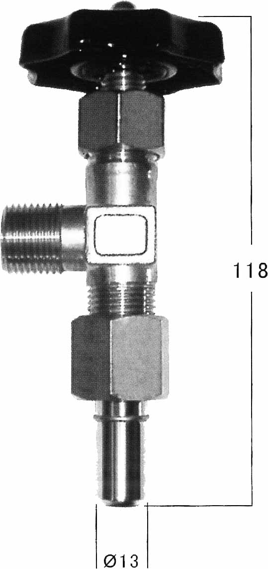 VALVE GAS OUTLET STATION OX-S, IN: M18X1.5 OUT: M16X1.5 (R)