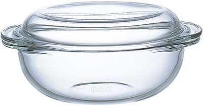 CASSEROLE HEAT-RESISTING GLASS, DIA:240MM 4.2LTR