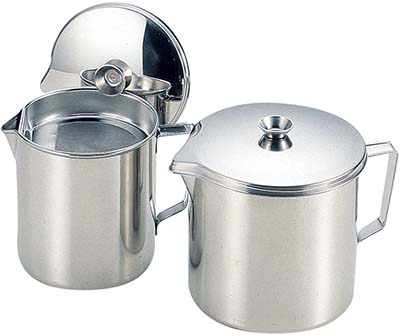 POT OIL STAINLESS STEEL, W/STRAINER 2LTR