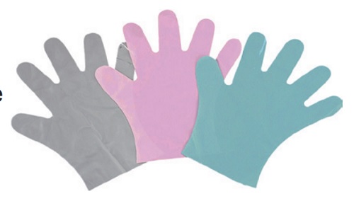 GLOVE DISPOSABLE PLASTIC, 100PRS/PKT